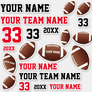 American Football Ball Team Name Number Kids