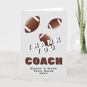 American Football Ball Thank you Coach Card
