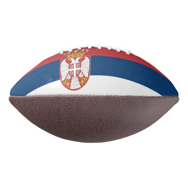 American football ball with flag of Serbia (Rotated 270)