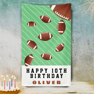 American Football Balls Fun Kids Birthday Party Banner
