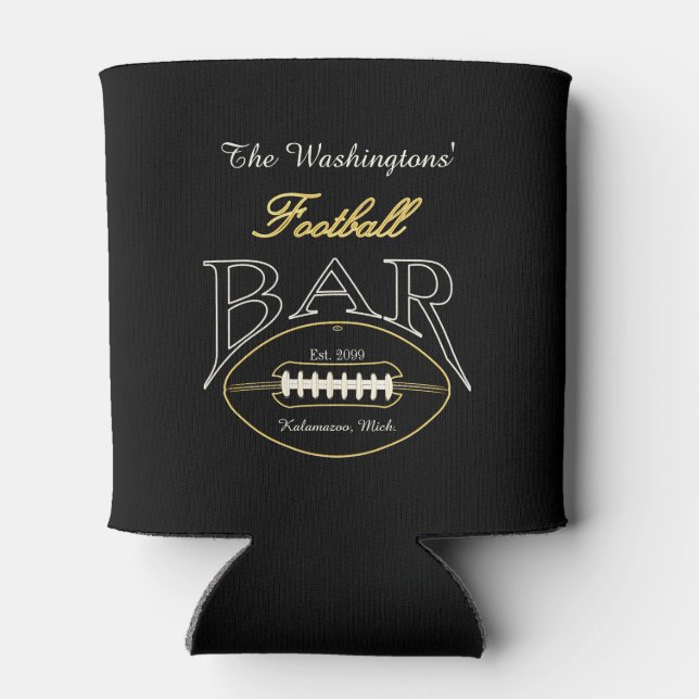 American Football Bar Man Cave Can Coolers (Back)
