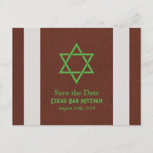 American Football Bar Mitzvah Save the Date Postcard