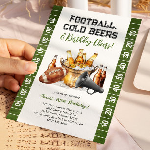 American Football & Beers Adult Birthday Invitation