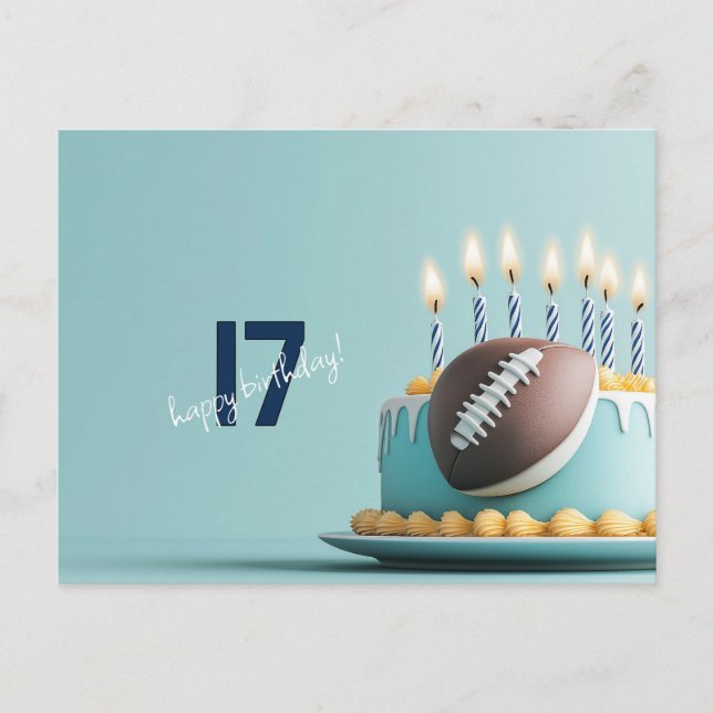American Football Birthday Cake Postcard (Front)