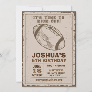American Football Birthday Invitation