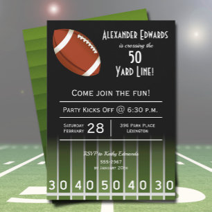 American Football Birthday Party Invitations