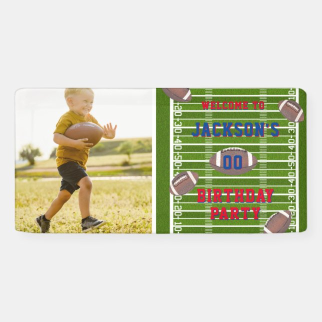 American Football Birthday Party Photo Banner (Horizontal)