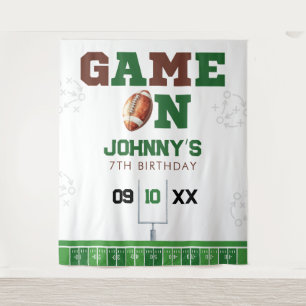 American Football Birthday Photo Backdrop Tapestry