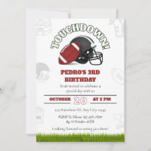 American Football Birthday with Ball and Helmet