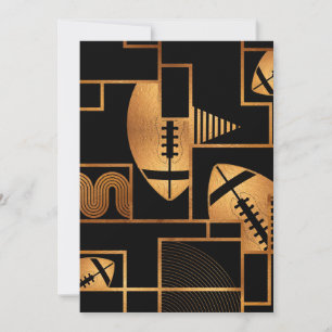 American Football Bronze Geometric Abstract Holiday Card
