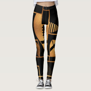 American Football Bronze Geometric Abstract Leggings