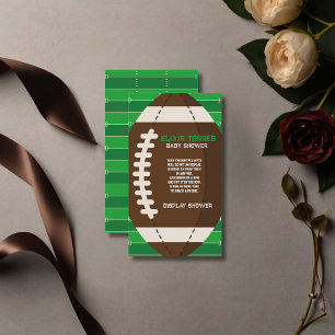 American Football Brown & Green Colour Baby Shower Enclosure Card