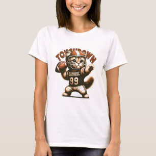 American Football Cat - Touchdown Purrfection T-Shirt