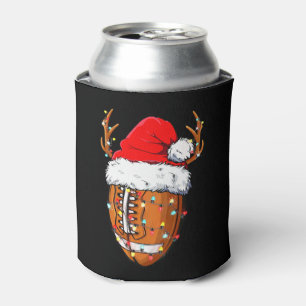 American Football Christmas Football Santa Hat Spo Can Cooler
