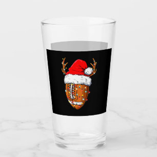 American Football Christmas Football Santa Hat Spo Glass
