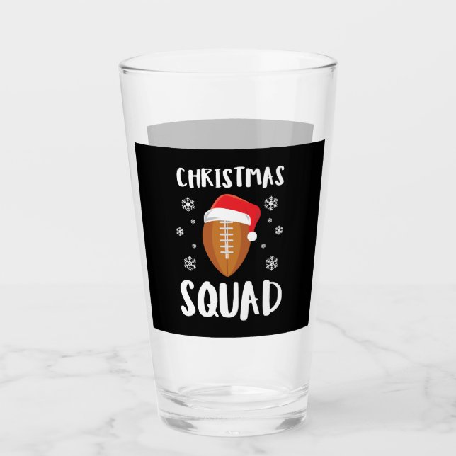American Football Christmas Squad Christmas Xmas Glass (Front)