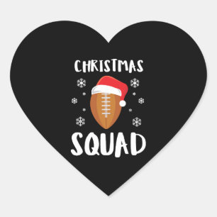 American Football Christmas Squad Christmas Xmas Heart Sticker