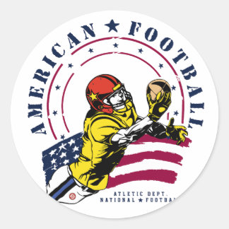 AMERICAN FOOTBALL CLASSIC ROUND STICKER