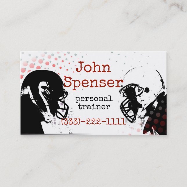 American Football Coach Business Card (Front)