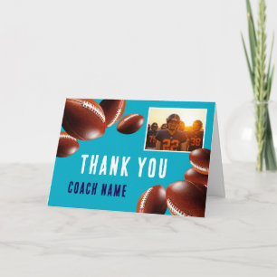 American Football Coach Name Photo Thank You Card