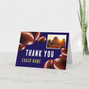 American Football Coach Name Photo Thank You Card