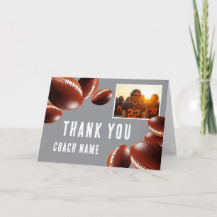 American Football Coach Name Photo Thank You Card