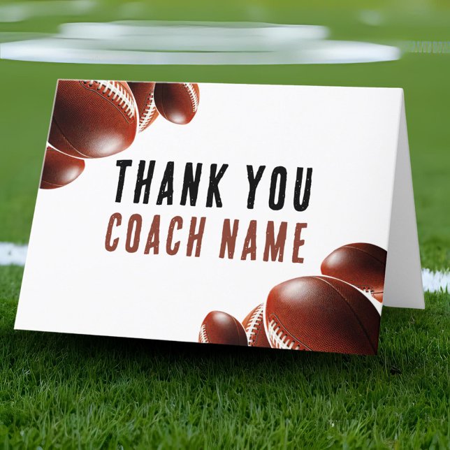 American Football Coach Name  Thank You Card (Creator Uploaded)