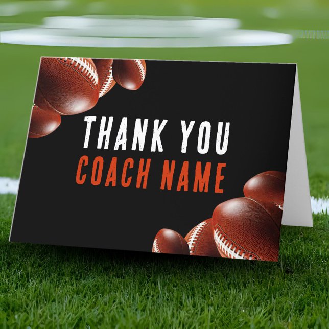 American Football Coach Name  Thank You Card (Creator Uploaded)