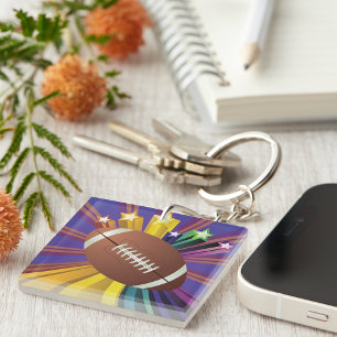 American Football Colour Rays Keychain