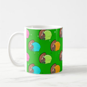 American Football - Colourful Helmet & Ball Patter Coffee Mug