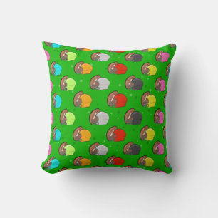 American Football - Colourful Helmet & Ball Patter Cushion