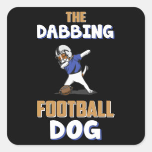 American Football Dabbing Dog Game Funny Gift Idea Square Sticker