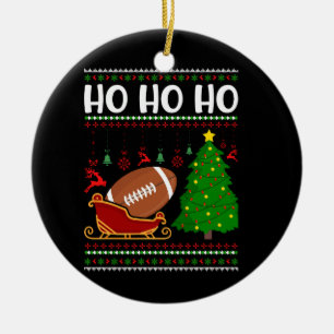 American football design ceramic tree decoration