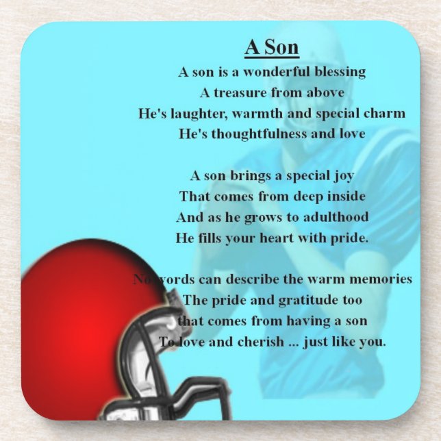 American football design Coaster - Son poem (Front)