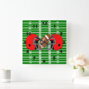 American Football Design Square Wall Clock