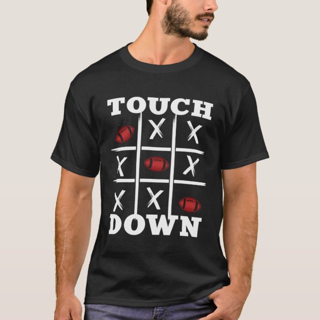 American Football Design tictactoe touchdown T-Shirt (Front)