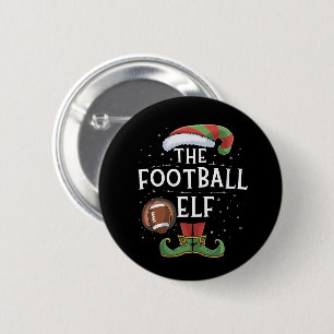 American Football Elf Family Matching Christmas  6 Cm Round Badge