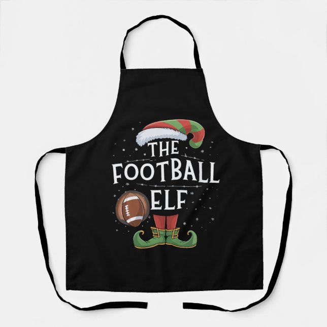 American Football Elf Family Matching Christmas  Apron (Front)