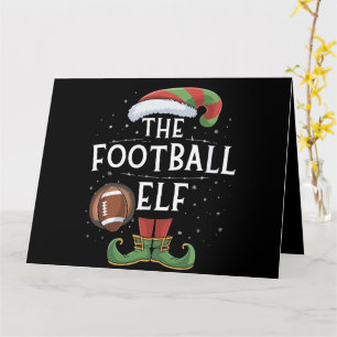 American Football Elf Family Matching Christmas  Card