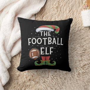 American Football Elf Family Matching Christmas  Cushion