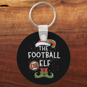 American Football Elf Family Matching Christmas  Key Ring
