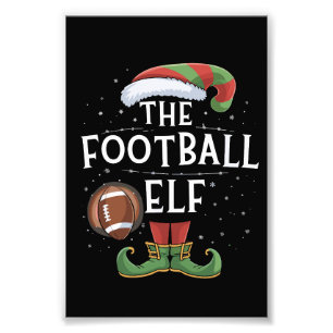 American Football Elf Family Matching Christmas  Photo Print