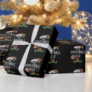 American Football Elf Family Matching Christmas Wrapping Paper