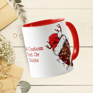American Football ELF Santa Hat Christmas Light Mug