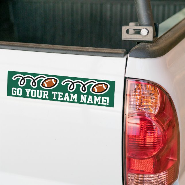 American Football fan custom team name Bumper Sticker (On Truck)