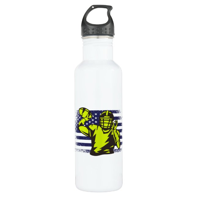 American Football Fan Jersey Shirt USA Flag 710 Ml Water Bottle (Front)