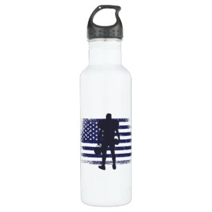 American Football Fan Jersey Shirt USA Flag 710 Ml Water Bottle