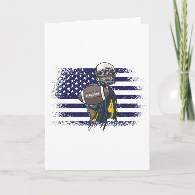 American Football Fan Jersey Shirt USA Flag Card (Front)