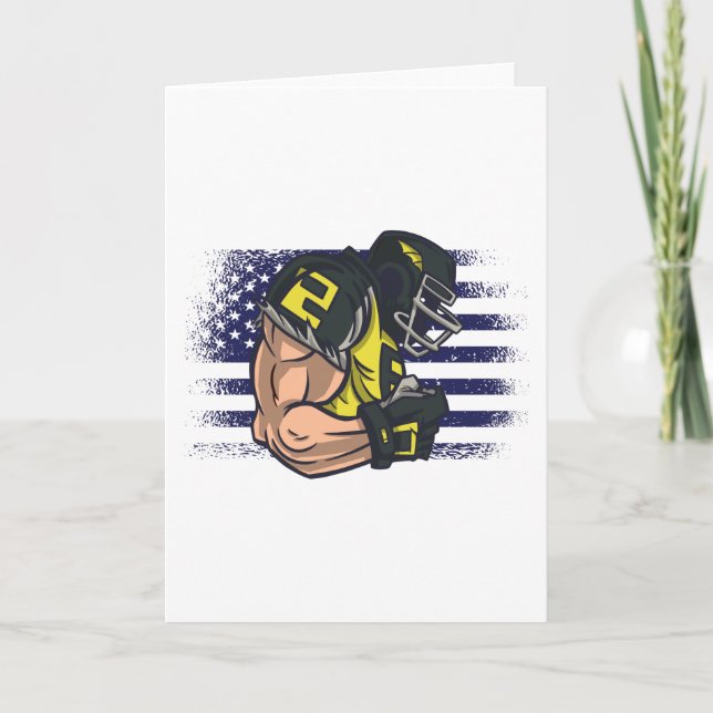 American Football Fan Jersey Shirt USA Flag Card (Front)