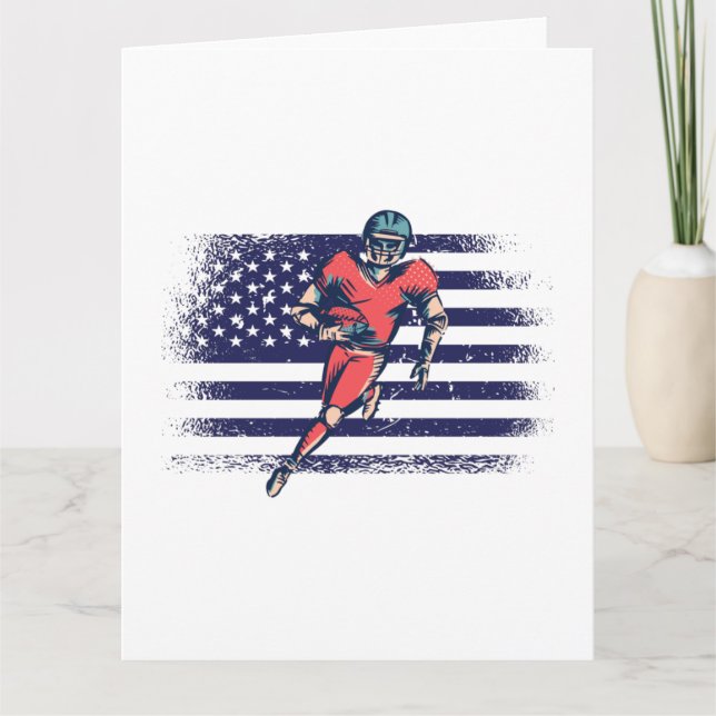 American Football Fan Jersey Shirt USA Flag Card (Front)